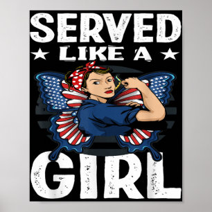 Poster As Mulheres Vintage Serviram Como Uma Garota Veter