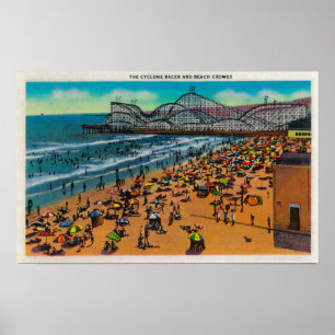 Póster As multidões do piloto e da praia do ciclone, Lon
