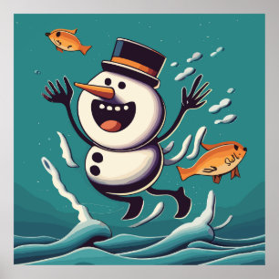 Poster As natações Snowman