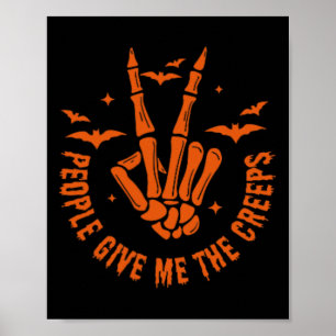 Poster As Pessoas De Mão Do Esqueleto De Halloween Me Dão