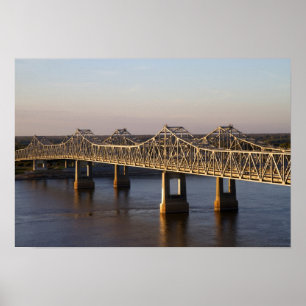 Poster As pontes Natchez-Vidalia que abrangem a
