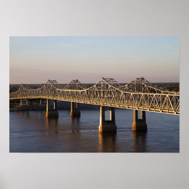 Póster As Pontes Natchez-Vidalia que abrangem o (Frente)