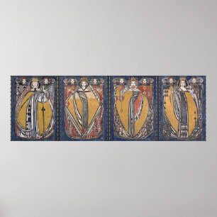 Poster As Quatro Queens Deck De Cartões