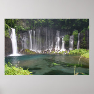 Póster As quedas de Shiraito, Japão moldaram o impressã