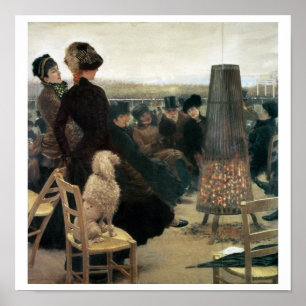 Póster As raças em Auteuil, parte de um triptych (óleo 