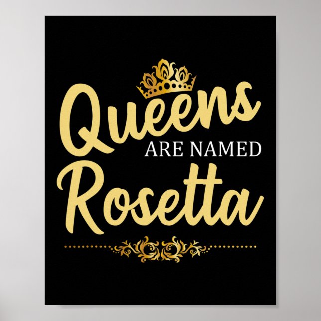 Poster As Rainhas São Chamadas De Rosetta Personalizada E (Frente)