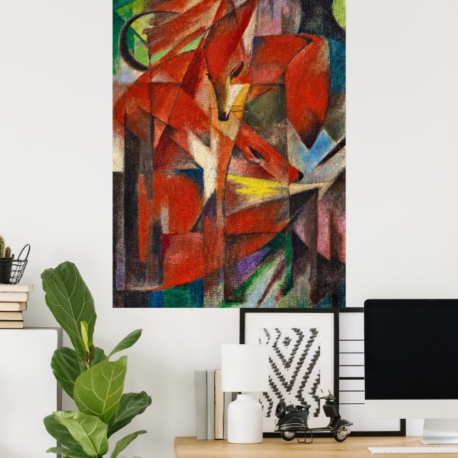 Poster As raposas de Franz Marc (Escritório em casa)