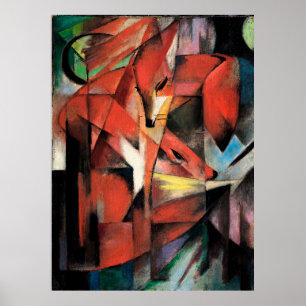 Poster As raposas por Franz Marc (1913)