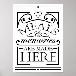 Poster As refeições e memórias são feitas aqui, citando d