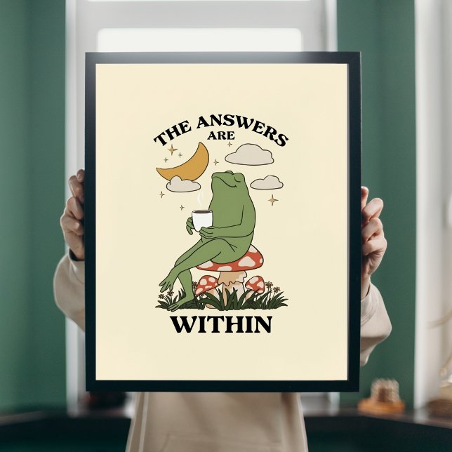 Poster As Respostas Estão Dentro da Arte de Cogumelo de R (Criador carregado)