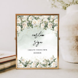 Poster As rosas brancas de aquarela criam seu próprio sin