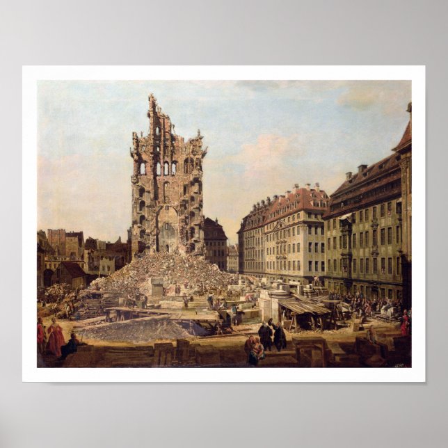 Póster As ruínas do velho Kreuzkirche, Dresden (Frente)
