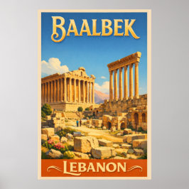 Poster As Ruínas Romanas de Baalbek - Viagem Clássica