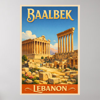 Poster As Ruínas Romanas de Baalbek - Viagem Clássica