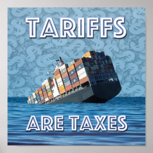 Poster As tarifas são guerra comercial dos impostos