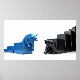 Póster As tendências de Econonomic de Bull & de urso