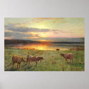 Poster As vacas são trazidas para casa para ordenha   Faz
