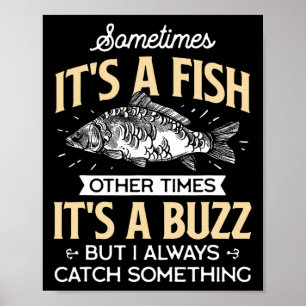 Poster Às Vezes É Um Peixe - Presente Engraçado de Piada 