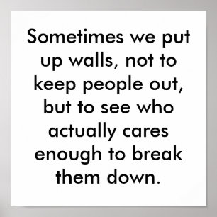 Poster Às vezes nós colocamos paredes, para não manter