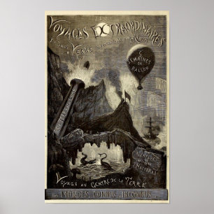 Póster As viagens Extraordinaires de Jules Verne (1861)
