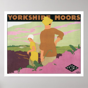 Póster As viagens vintage Yorkshire amarram Inglaterra