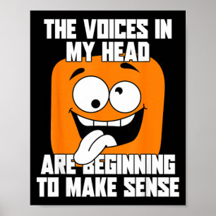 Poster As Vozes Na Cabeça Camiseta Divertida de Humor Cit