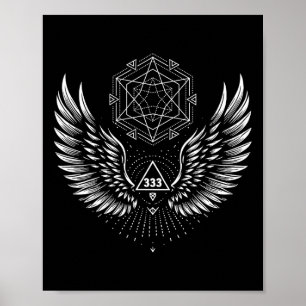 Poster Asa do Anjo 333 Geometria Sagrada Cura Esotérico E