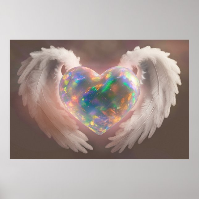 Poster *~* Asas Anjos Flashy Opal Heart Wings AP78 (Frente)