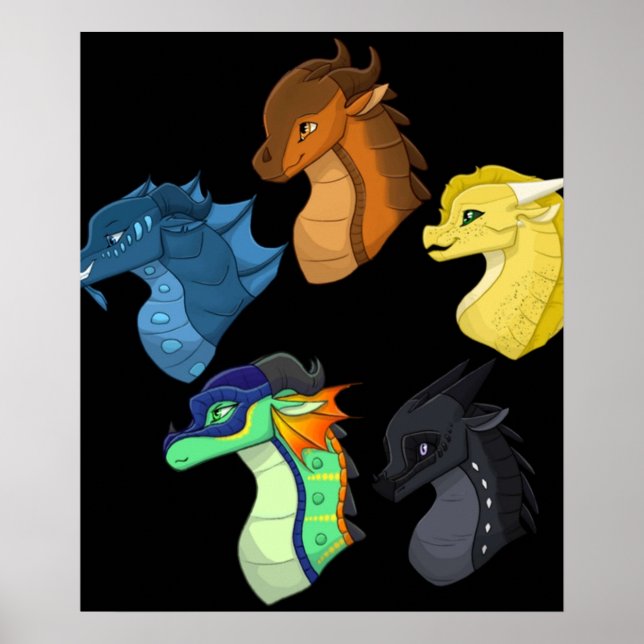 Poster Asas Chibi do clássico do incêndio do dragão (Frente)