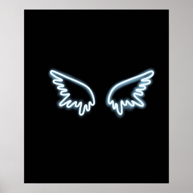 Poster Asas de anjo neon (Frente)