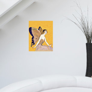 Póster Asas de Borboleta Vintage Fada Fae Cabelo Loiro