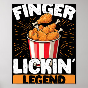 Poster Asas de Frango Finger Lickin Legend Frango L