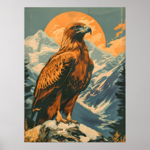 Poster Asas de Majestade: Águia Ouro Vintage