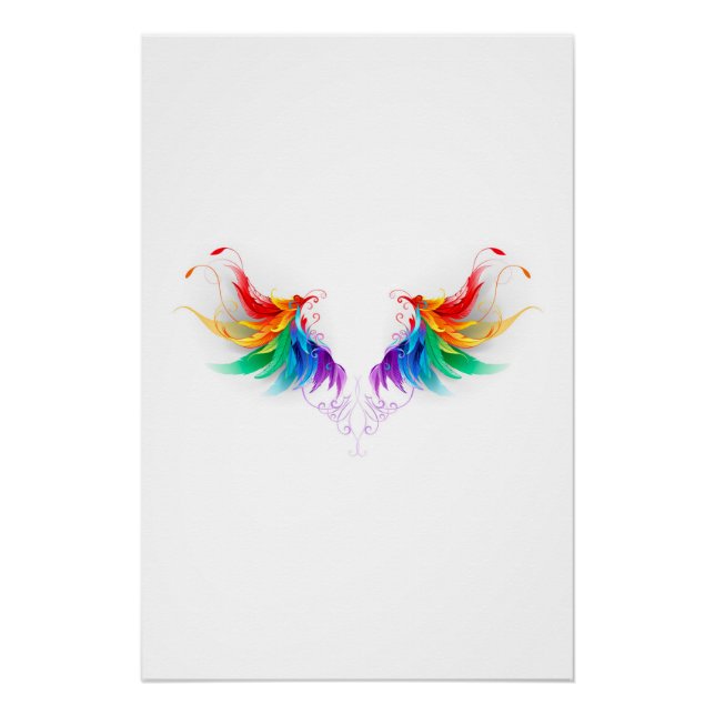 Póster Asas Fluffy Rainbow (Frente)