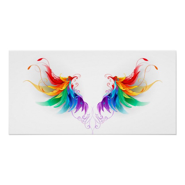 Póster Asas Fluffy Rainbow (Frente)