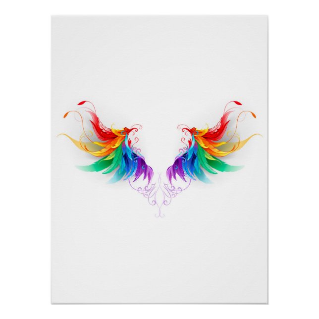 Póster Asas Fluffy Rainbow (Frente)