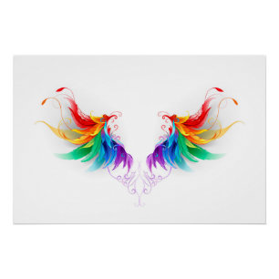 Póster Asas Fluffy Rainbow