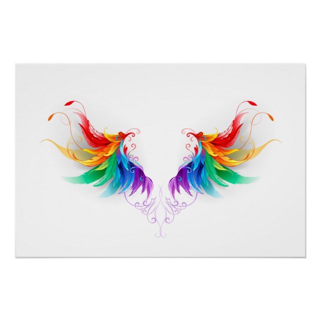Póster Asas Fluffy Rainbow (Frente)