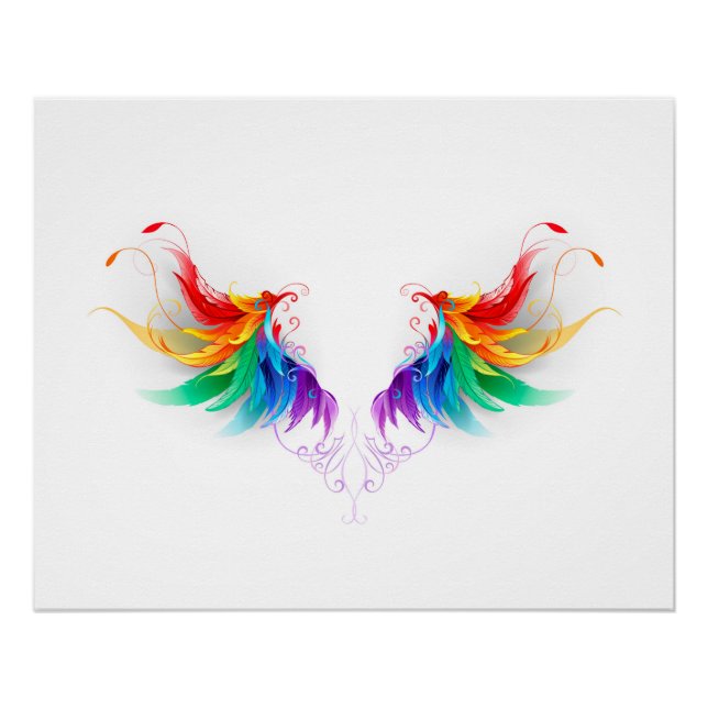 Póster Asas Fluffy Rainbow (Frente)