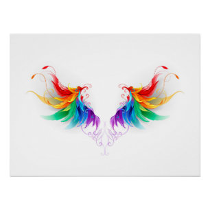 Póster Asas Fluffy Rainbow