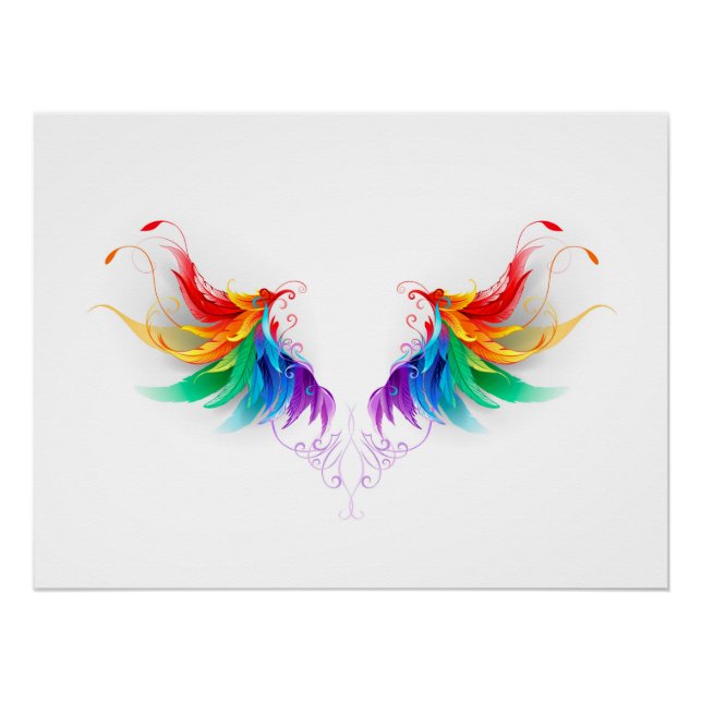 Póster Asas Fluffy Rainbow (Frente)