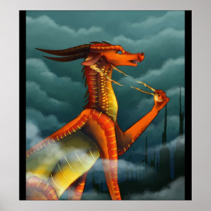 Poster Asas perigosas do cobrir de incêndio do dragão