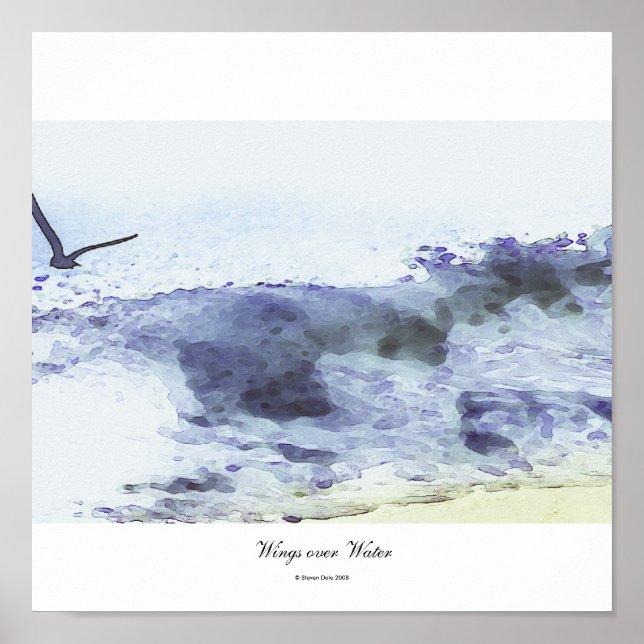 Poster Asas sobre a água | Watercolor (Frente)