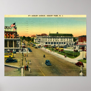 Poster Asbury Park, Asbury Ave, Vintage