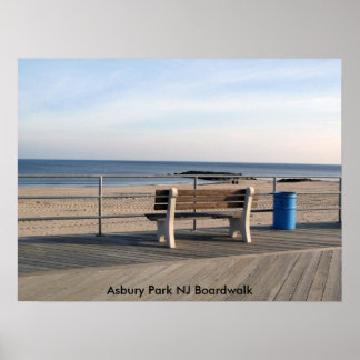 Póster Asbury Park NJ Boardwalk - Bench