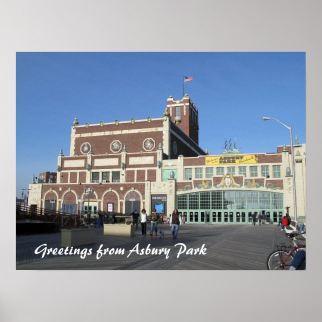 Poster Asbury Park NJ Paramount Theatre & Council Hall (Frente)