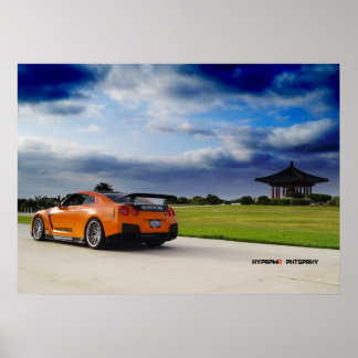 Poster "Ascend" Nissan GT-R35 Bursting por meio de