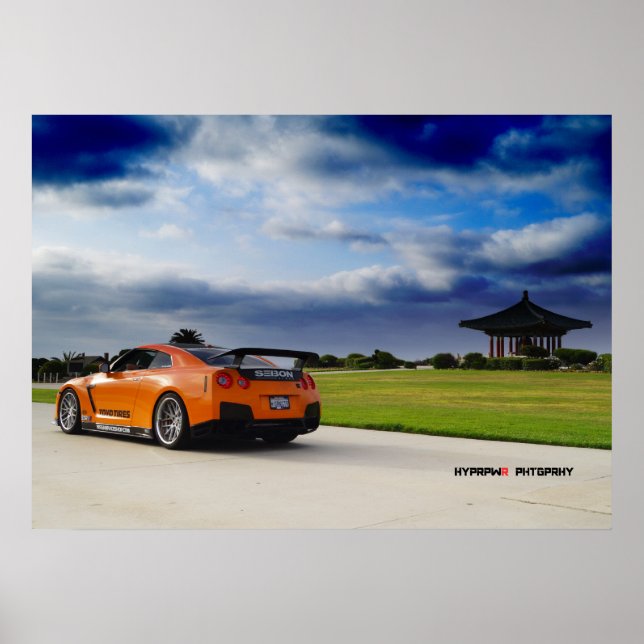 Poster "Ascend" Nissan GT-R35 Bursting por meio de (Frente)
