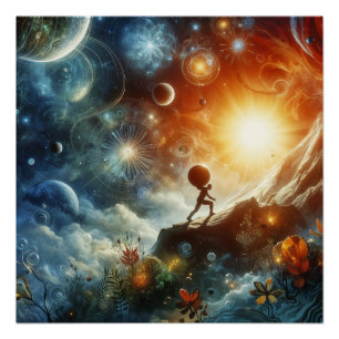 Póster Ascensão Cósmica - Poster de Arte de Parede Surrea