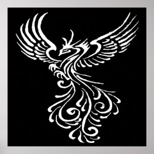 Poster Ascensão Da Ilustração Branca De Ashes Phoenix
